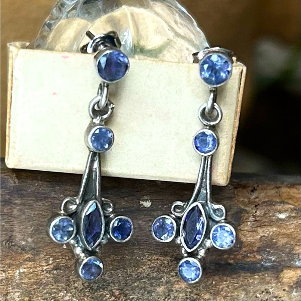 Antique Sterling Gemstone Earrings